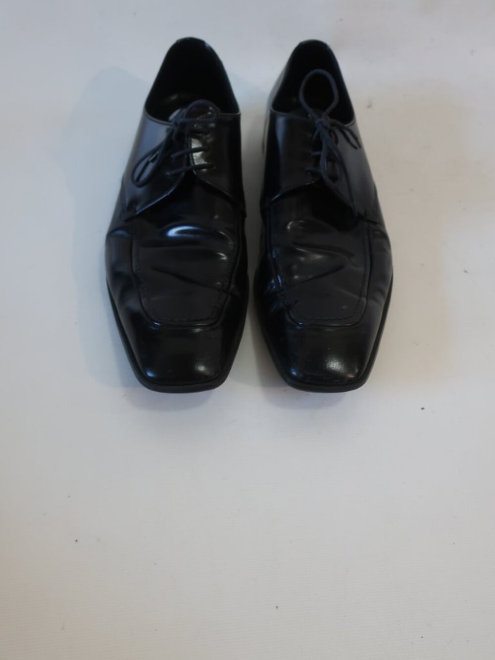 Mens Prada Black Leather Square Toe Oxford Lace Up Shoes 11 - Picture 3 of 16